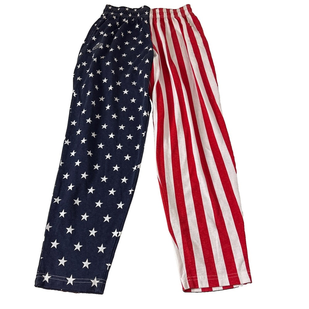 Vintage Otomix Sport USA American Flag Stars & Stripes Workout Pants size L